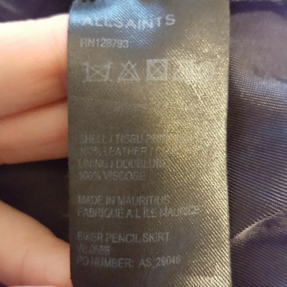 ALLSAINTS Black LEATHER Mini Skirt Zip Up US 4 - Picture 10 of 10